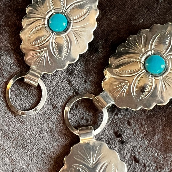 Vintage Native American Silver and Turquoise Concho Belt - Picture 3 of 9